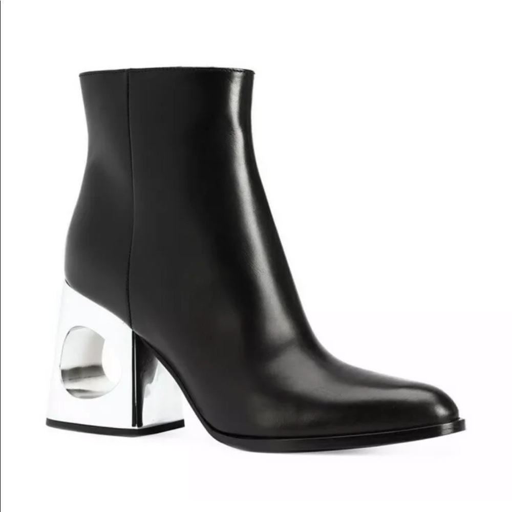 Marni Cut Out Block Heel Leather Black Booties size 9.5 - Picture 2 of 9